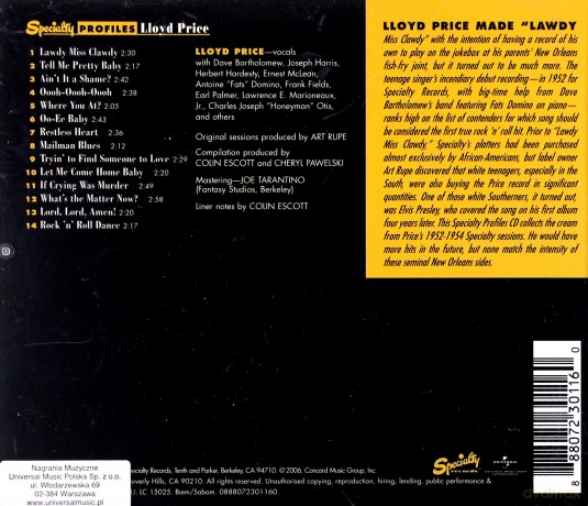 Lloyd Price: Speciality Profiles [CD]