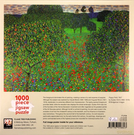 Adult Jigsaw Gustav Klimt Poppy Field - Flame Tree Studio [PUZZLE]