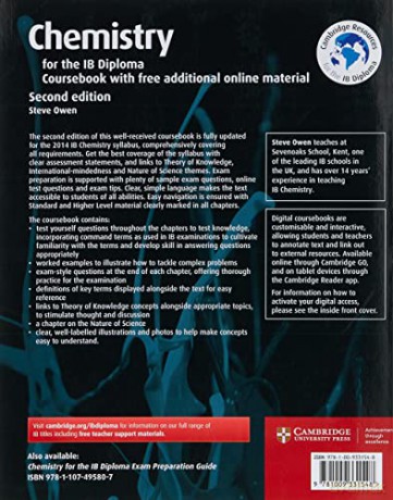 Chemistry For The Ib Diploma Coursebook - Steve Owen [KSIĄŻKA]