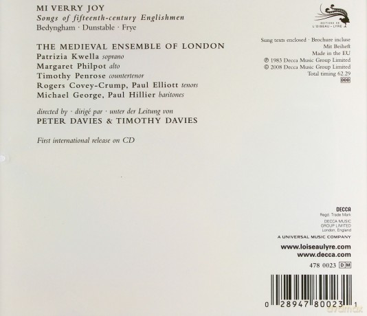 L\'oiseau - Lyre: Mi Verry Joy (Davies) [CD]