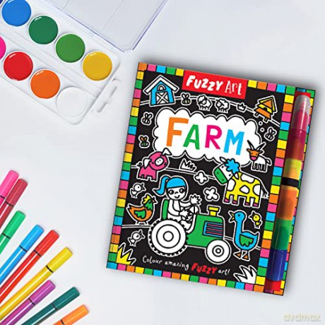 Fuzzy Art Farm Colouring Book - Melanie Hibbert [KSIĄŻKA]