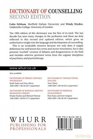 Dictionary Of Counselling - Colin Feltham [KSIĄŻKA]