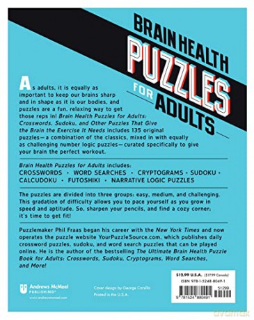 Brain Health Puzzles For Adults - Phil Fraas [KSIĄŻKA]