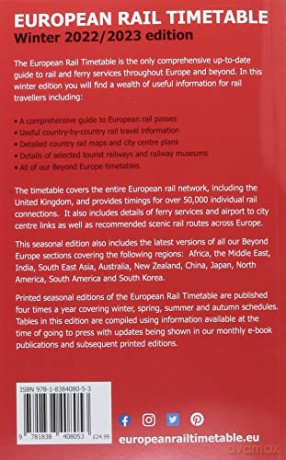 European Rail Timetable Winter 2022/2023 - Unknown [KSIĄŻKA]
