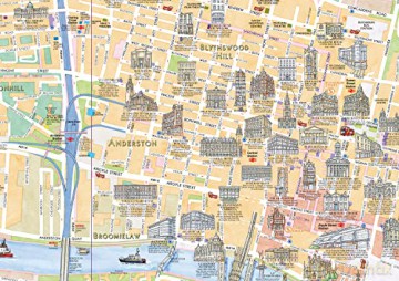 Discovering Glasgow Illustrated Map - Dominic Beddow [KSIĄŻKA]