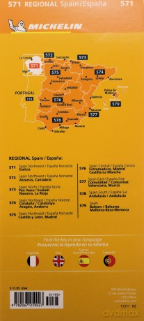 Galicia Michelin Region Map 571 - Michelin [KSIĄŻKA]
