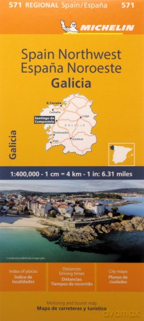 Galicia Michelin Region Map 571 - Michelin [KSIĄŻKA]
