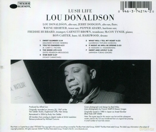 Lou Donaldson: Lush Life (RVG) [CD]