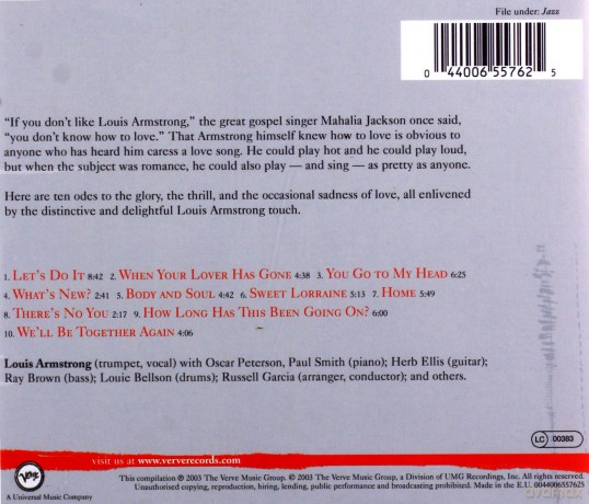 Louis Armstrong: For Lovers [CD]
