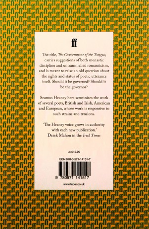 Government Of The Tongue - Seamus Heaney [KSIĄŻKA]