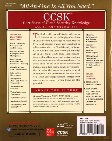 Ccsk Certificate Of Cloud Security Knowl - Thompson [KSIĄŻKA]