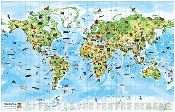 Childrens Wall Map World Of Animals [KSIĄŻKA]