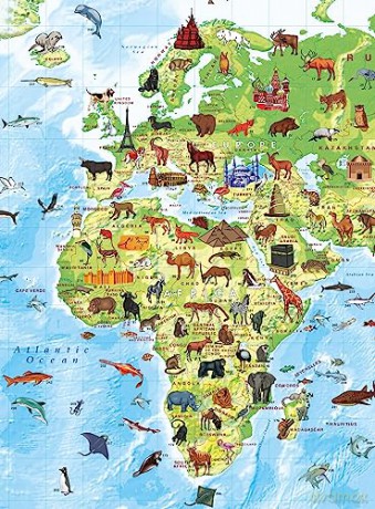 Childrens Wall Map World Of Animals [KSIĄŻKA]