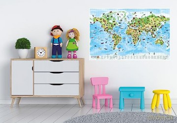 Childrens Wall Map World Of Animals [KSIĄŻKA]