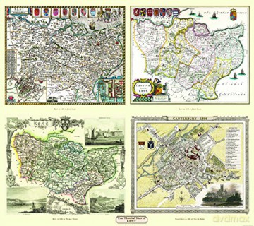 Collection Of Four Historic Maps Of Kent - Mapseeker Archive [KSIĄŻKA]