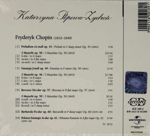 Katarzyna Popowa-Zydroń: Chopin (digipack) [CD]