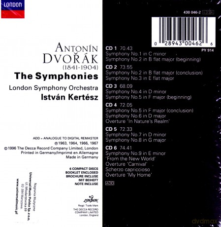 London Symphony Orchestra/Kertesz: Dvor:The Symphonies [6CD]