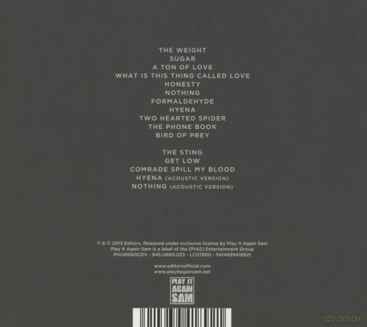Editors: The Weight of Your Love (digipack) [2CD]