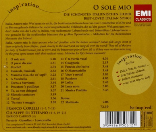 Franco Corelli: O Sole Mio: Best-Loved Italian Canzone [CD]