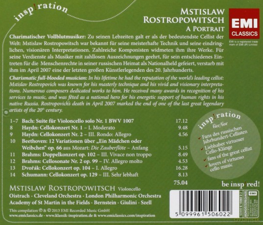 Mstislav Rostropovitsch: A Portrait [CD]