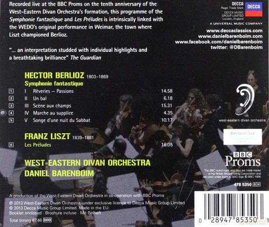 Daniel Barenboim: Berlioz: Symphonie Fantastique [CD]