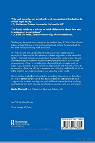 Critical Introduction To Law - Wade Mansell [KSIĄŻKA]
