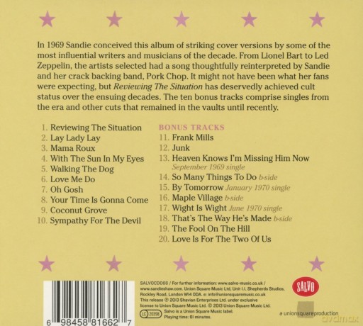 Sandie Shaw: Reviewing The Situation (digipack) [CD]
