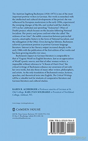 Critical Writings Of Ingeborg Bachmann - Ingeborg; Bachmann [KSIĄŻKA]