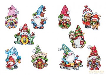 Christmas Gnomes: 20 Stickers - Nicholas Kay [KSIĄŻKA]