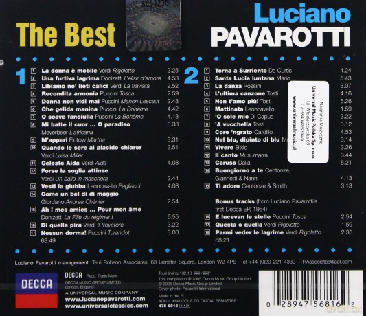 Luciano Pavarotti: The Best - Farewell Tour [2CD]