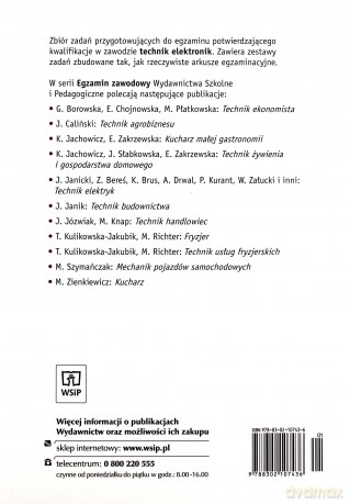 Egzamin zawodowy. Technik elektronik. Testy i zadania z rozwiązaniami - J. Wilczak, L. Praga-Czaplicka, S. Żaba I Inni, P. Brzóźka, D. Malita [KSIĄŻKA]