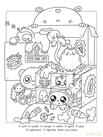 Cute Kawaii Color By Number - Mary Eakin [KSIĄŻKA]