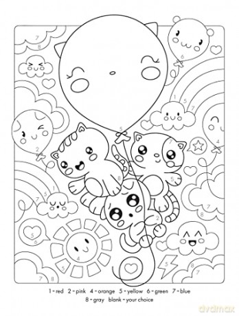 Cute Kawaii Color By Number - Mary Eakin [KSIĄŻKA]