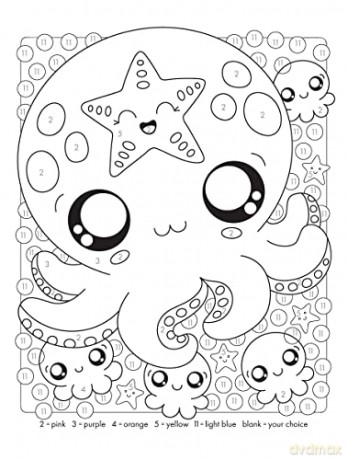 Cute Kawaii Color By Number - Mary Eakin [KSIĄŻKA]