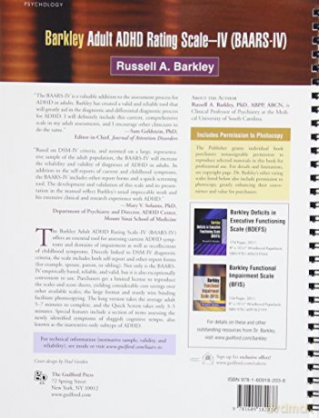 Barkley Adult Adhd Rating Scaleiv Baarsi - Russell A. Barkley [KSIĄŻKA]