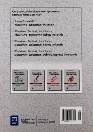 Technologia. Murarstwo i tynkarstwo. Roboty tynkarskie. Podręcznik - Włodzimierz Martinek, Nabi Ibadov [KSIĄŻKA]