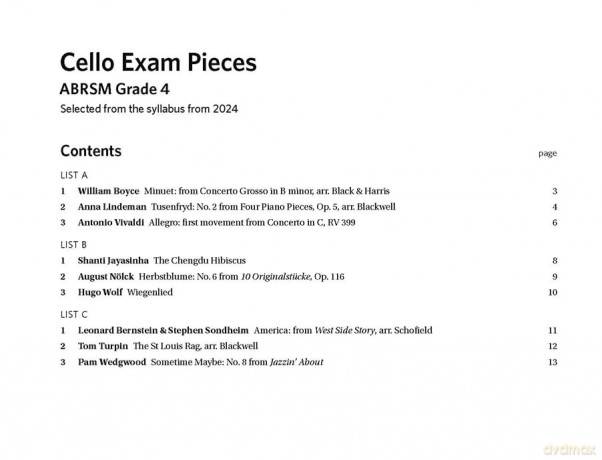 Cello Exam Pieces From 2024 Abrsm Grade [KSIĄŻKA]