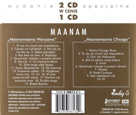Maanam: Maanamaania Warszawa/Maanamaania Chicago [2CD]