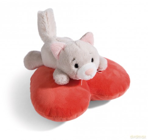 NICI miękka zabawka Love kot cute 13cm leżący na sercu