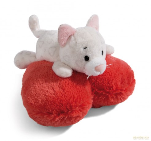 NICI miękka zabawka Love kot cute 13cm leżący na sercu