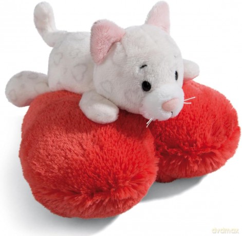NICI miękka zabawka Love kot cute 13cm leżący na sercu