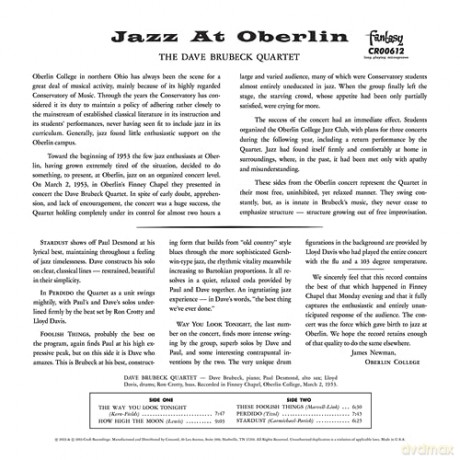 Dave Brubeck Quartet: Jazz At Oberlin [Winyl]