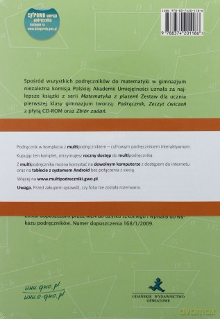 Matematyka z Plusem GIMN kl.1 podręcznik - Praca Zbiorowa Pod Redakcją M. Dobrowolskiej [KSIĄŻKA]