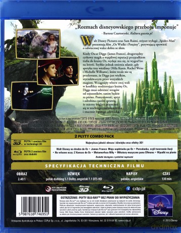 Oz: Wielki i Potężny 3D (Disney) [Blu-Ray]+[Blu-Ray 3D]