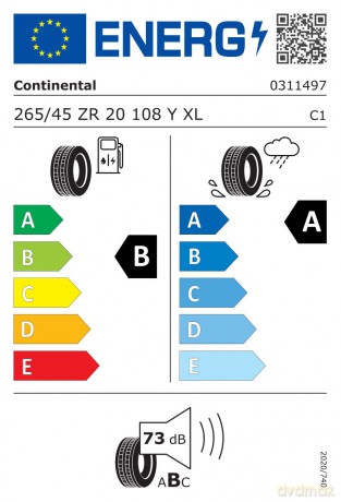 Continental SportContact 6 265/45R20 108 Y rant ochronny, wzmocnienie (XL) MGT - Maserati