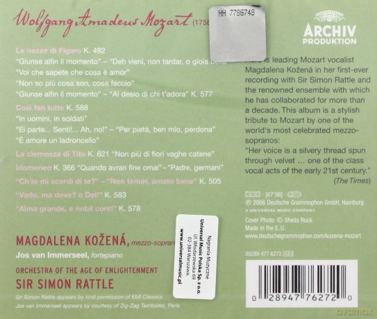 Magdalena Kozena: Mozart:Arias [CD]