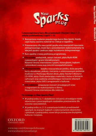 Język angielski New Sparks Plus 3 ćwiczenia Edukacja wczesnoszkolna - M. Szpotowicz,C. Graham,P. Davies,M. Szulc-Kurpaska [KSIĄŻKA]