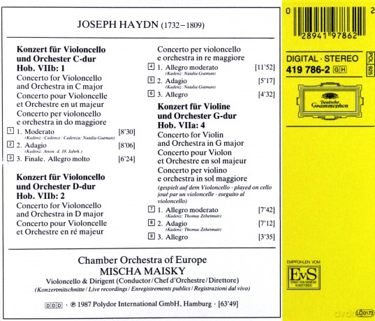 Maisky,Chamber Orch.Of Europ: Haydn:Celloconc. [CD]