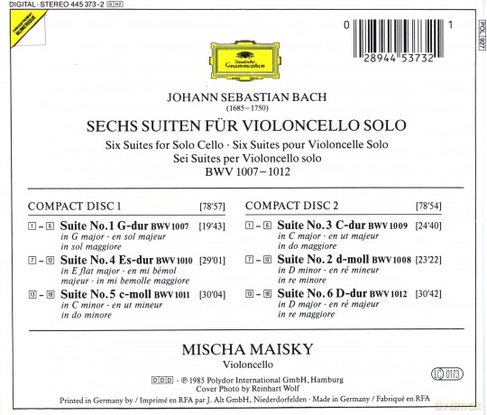 Maisky: Bach: Cello Suites [2CD]