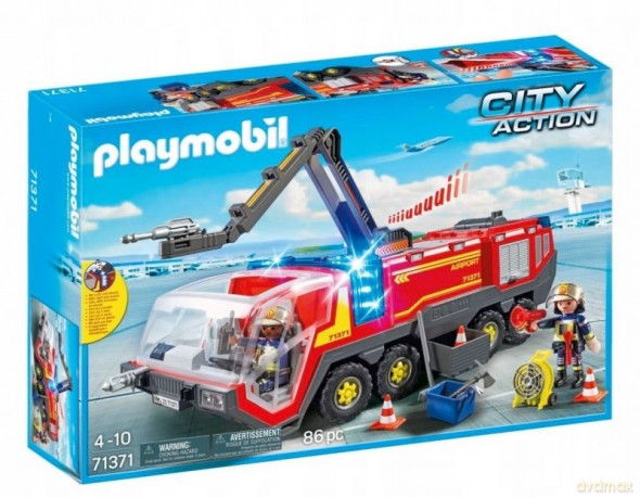 PLAYMOBIL City Action 71371 Pojazd strażacki na lotnisku ze światłem